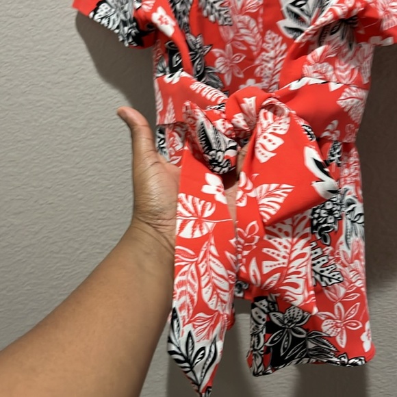 Jessica London Women’s Tropical Floral Rad White Black Women's Top 22W Vacay - Picture 8 of 10